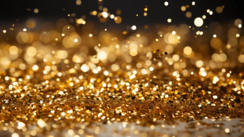 Gold Glitter Close-Up Background