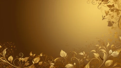 Golden Floral Background for Wedding Invitations