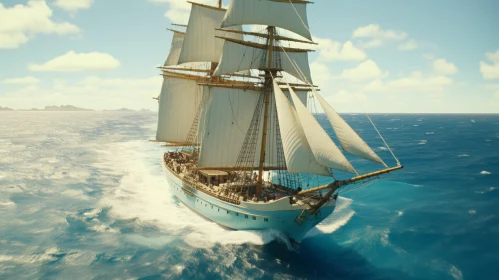 Majestic Sailing Ship on the Ocean