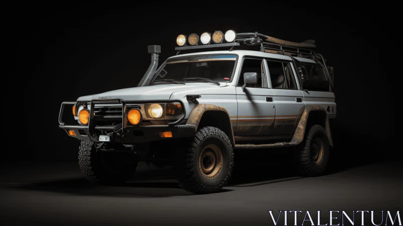 Off Roading Car in a Dark Room | Japanese Influence | 8k Resolution AI Image