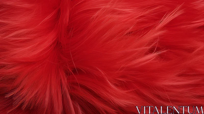 AI ART Red Fluffy Fur Texture Closeup Shot