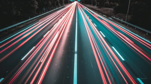 Night Highway Lights: Speed and Motion