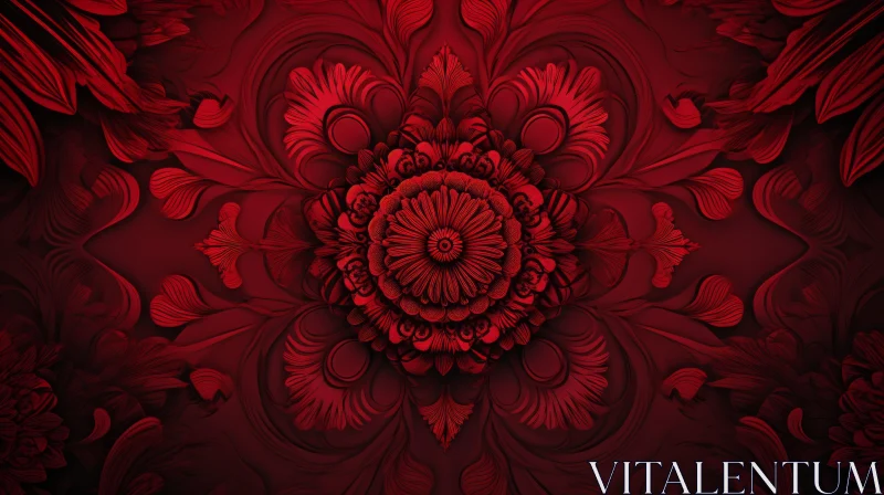 AI ART Red Floral Pattern - Luxury Design for Website Backgrounds