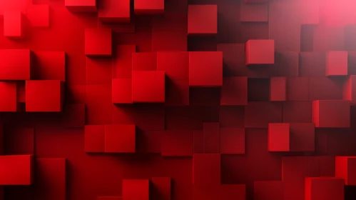 Red Geometric Pattern 3D Rendering