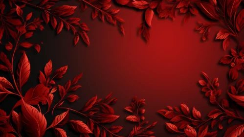 Red Floral Background - Dark Red Gradient - Symmetrical Pattern