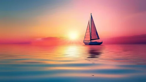 Tranquil Ocean Sunset Scene