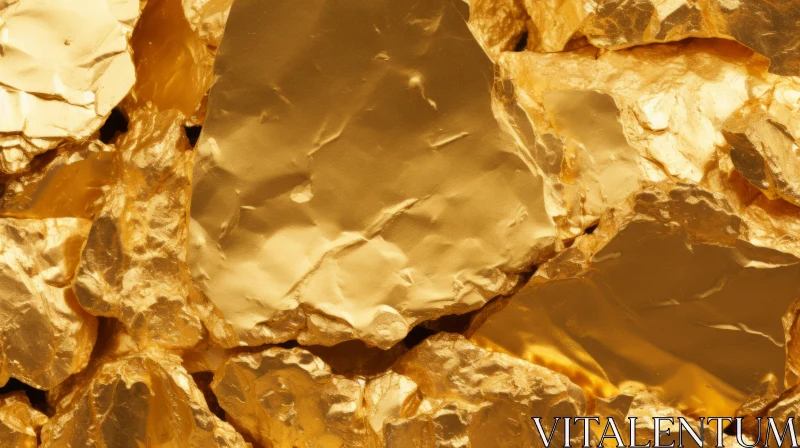 Glinting Gold Nuggets: Close-Up Treasure AI Image