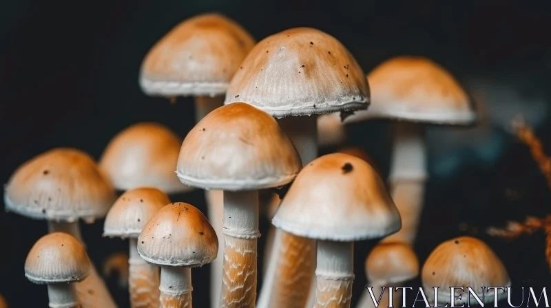 Intriguing Mushroom Cluster Close-up AI Image