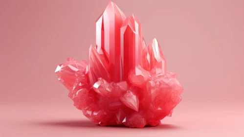 Pink Crystal Close-Up Rendering