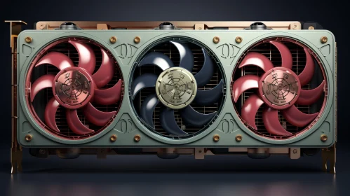 Computer Graphics Card with Three Cooling Fans