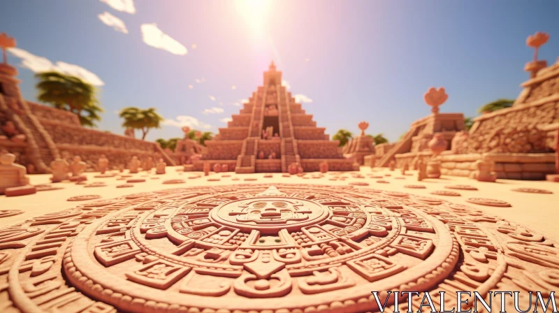 AI ART Impressive Mayan Pyramid in Ancient Setting