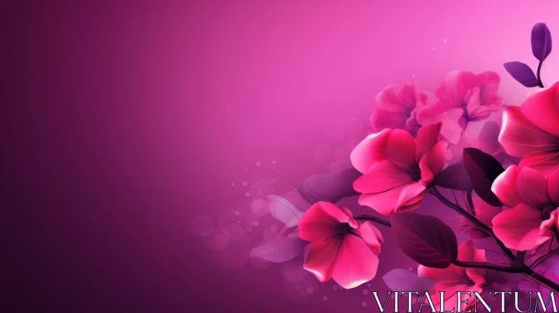 Romantic Floral Pink and Purple Background AI Image