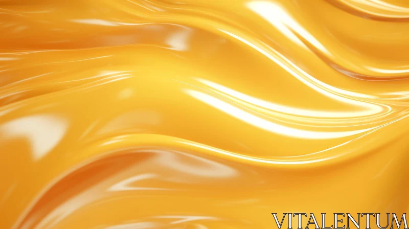 Smooth Orange Liquid Surface - Abstract 3D Rendering AI Image