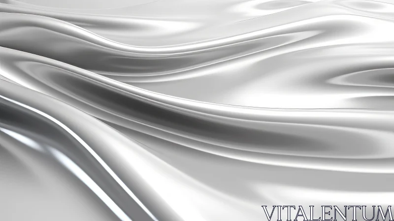 White Silk Cloth Wave Pattern 3D Rendering AI Image