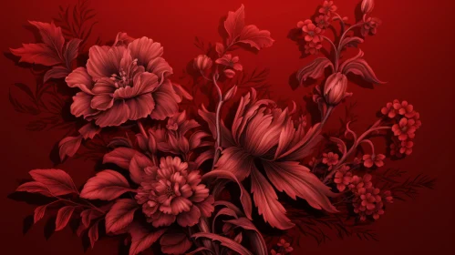 Dark Red Floral Arrangement on Background