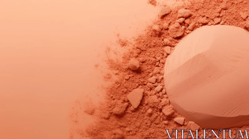 AI ART Orange Powder Makeup Close-Up with Stone