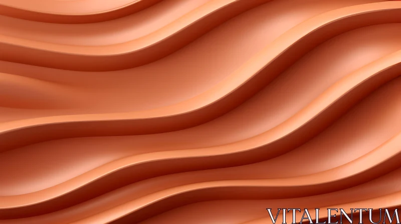 AI ART Orange Wavy Abstract 3D Rendering Background