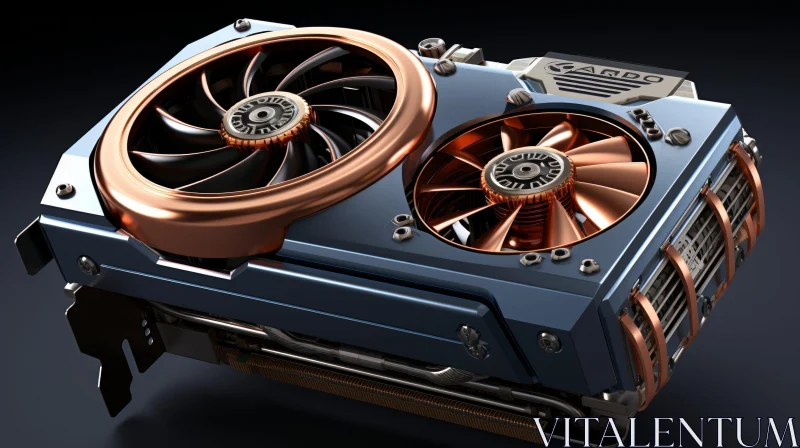 Cutting-Edge Graphics Card with Copper Fans AI Image