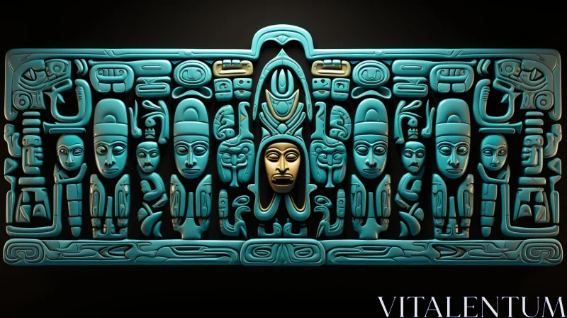 AI ART Ancient Mayan Gods Mural - 3D Rendering