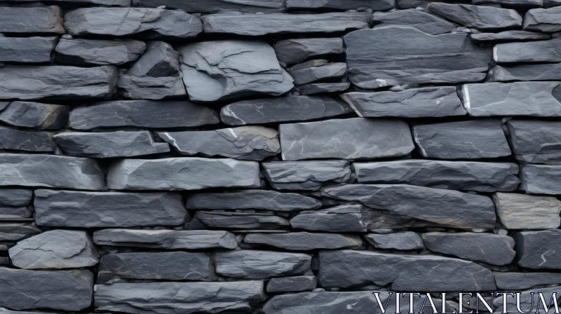 AI ART Dark Gray Stone Wall Texture - Photo