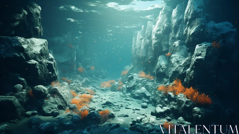 Enigmatic Underwater Scene - Beauty and Tranquility AI Image