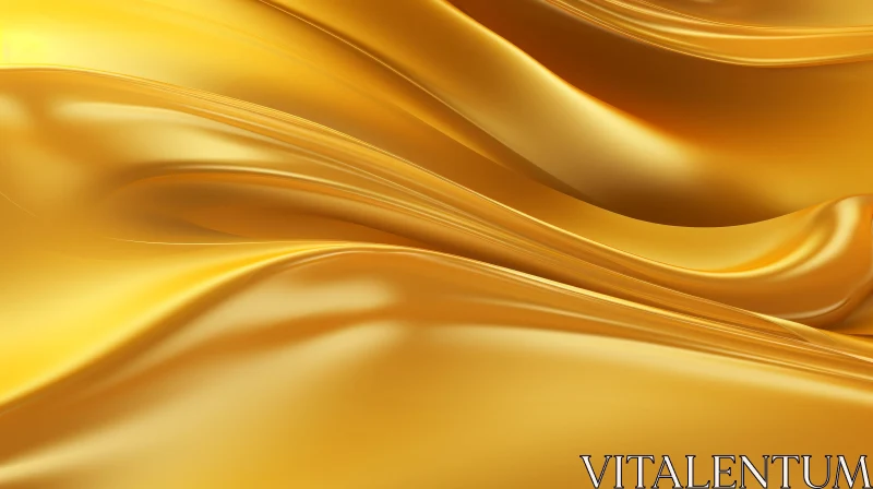 Golden Liquid Flow - 3D Rendering AI Image