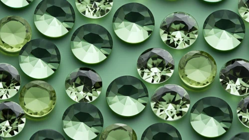 Green Glass Gems Close-Up on Dark Background