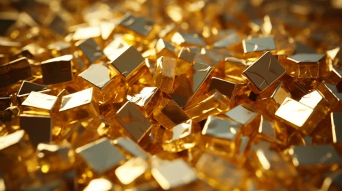 Luxurious Gold Cubes - 3D Render