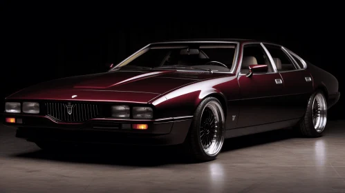 Opulent Maroon Sports Car in Supernatural Realism Style