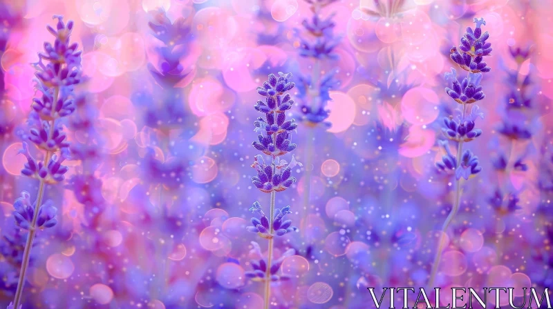 Serene Lavender Field Close-Up AI Image