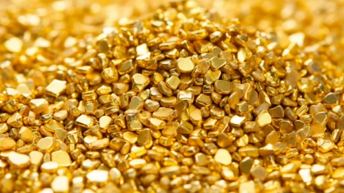 Shiny Gold Nuggets Close-Up
