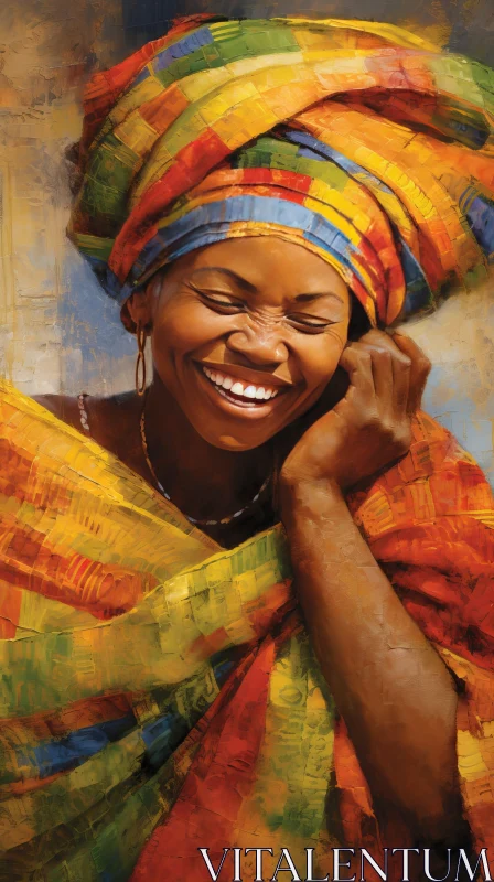 Colorful African Woman Portrait AI Image