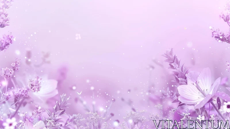 AI ART Ethereal Floral Background | Soft Purple Palette