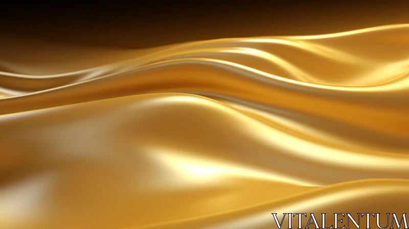 AI ART Luxurious 3D Golden Silk Cloth on Dark Brown Background