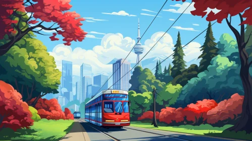 Toronto Streetcar Cityscape