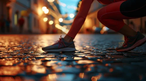 Urban Woman Legs Running Shoes Image