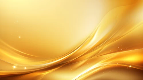 Luxurious Golden Abstract Background with Waves and Sparkles