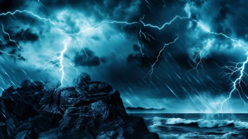 Stormy Night at Sea: Dramatic Nature Scene