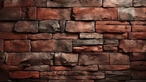 Aged Brick Wall with Red and Brown Bricks