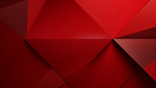 Red Geometric 3D Rendering with Shadows