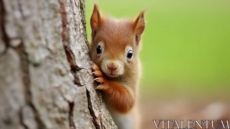 Red Squirrel Portrait - Close-up Nature Photography AI Image