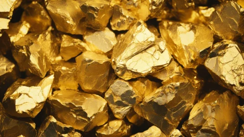 Shimmering Gold Nuggets on Dark Background