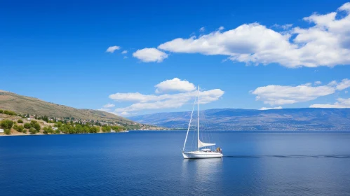 Tranquil Sailboat Scene on a Lake