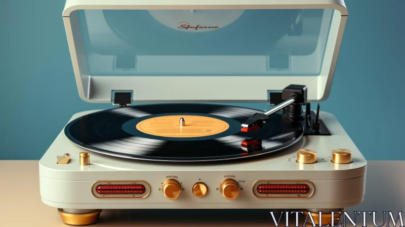Vintage Record Player | Music Turntable AI Image
