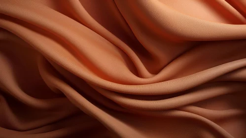 Brown Silk Fabric with Pleats - Elegant Close-Up View