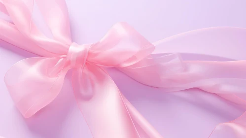 Elegant Pink Satin Bow Close-Up | Soft and Delicate