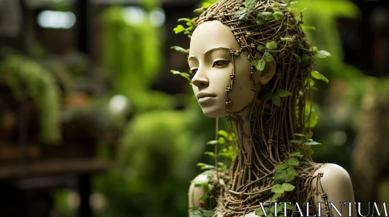 Enigmatic Mannequin in Nature's Embrace AI Image