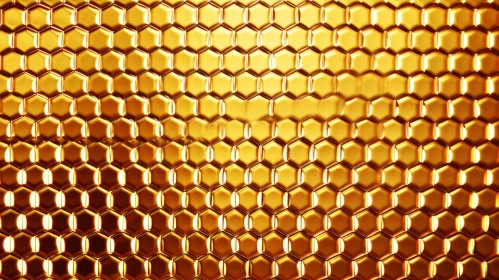 Golden Honeycomb Closeup - Detailed Hexagons on Dark Background