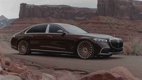 Luxury Car in Desert: Mercedes-Maybach S-Class
