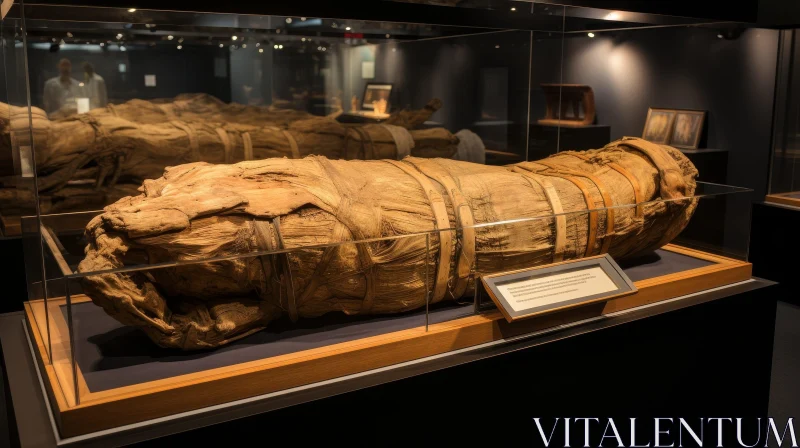 Ancient Egyptian Mummy in Wooden Coffin AI Image